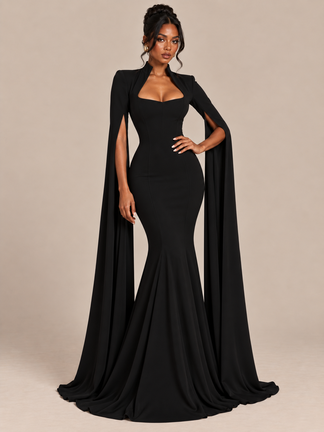 Ariel - Robe de soirée sirène style cape