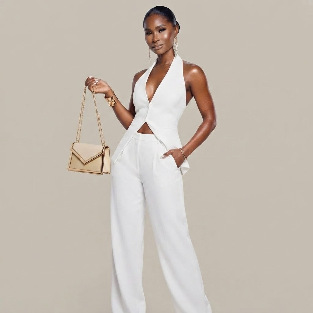 Olivia - Ensemble tailleur chic crème