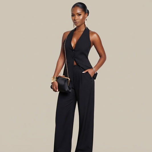 Olivia - Ensemble tailleur chic noir