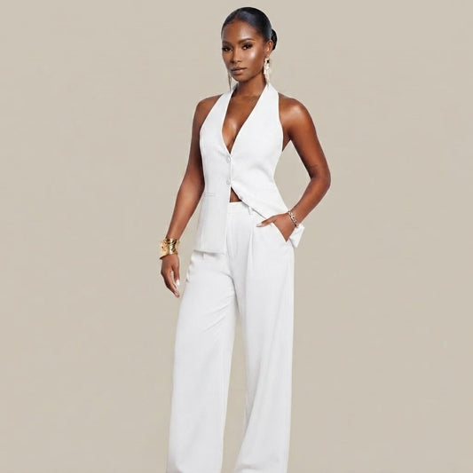 Olivia - Ensemble tailleur chic crème