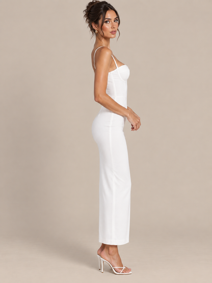 Chloé - Robe de soirée bustier blanche