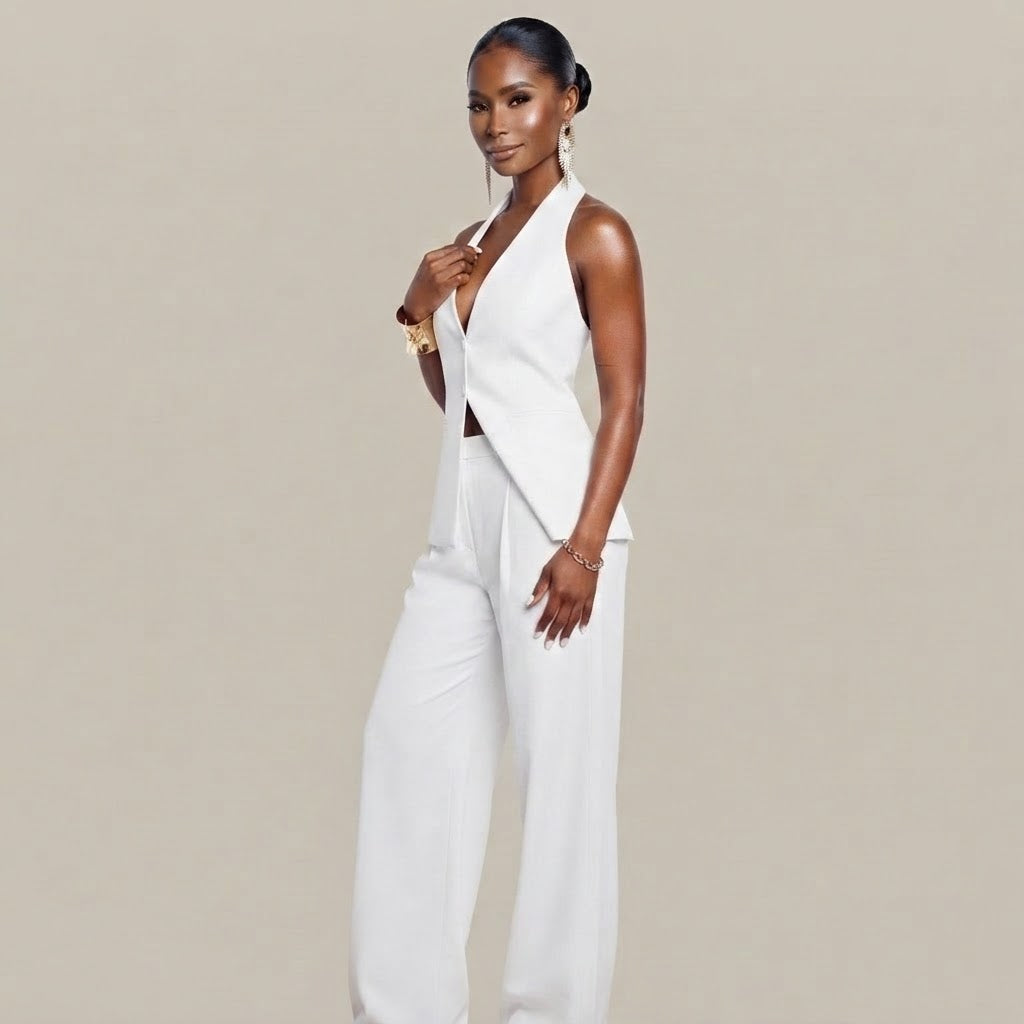 Olivia - Ensemble tailleur chic crème
