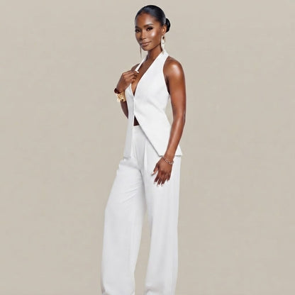 Olivia - Ensemble tailleur chic crème
