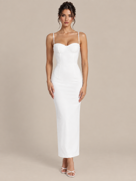 Chloé - Robe de soirée bustier blanche