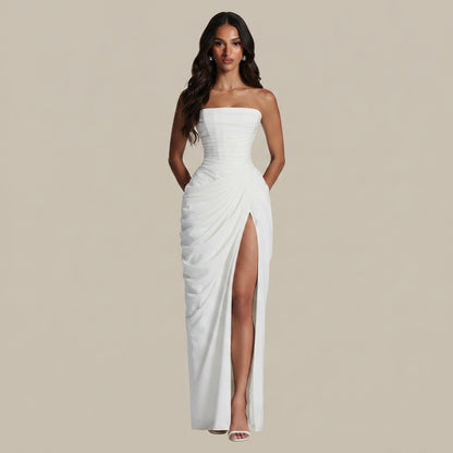 Jasmine - Robe longue glamour fendue