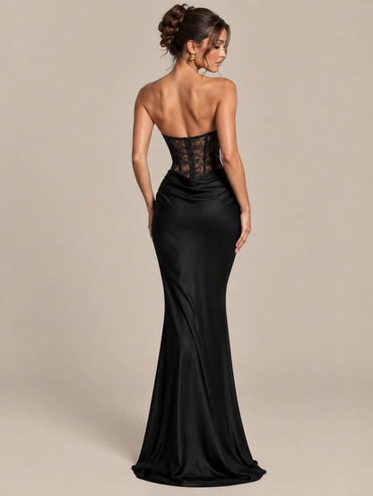 Scarlett- Robe de soirée corset en dentelle noire