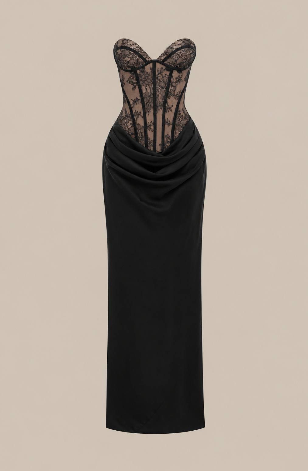 Scarlett- Robe de soirée corset en dentelle noire