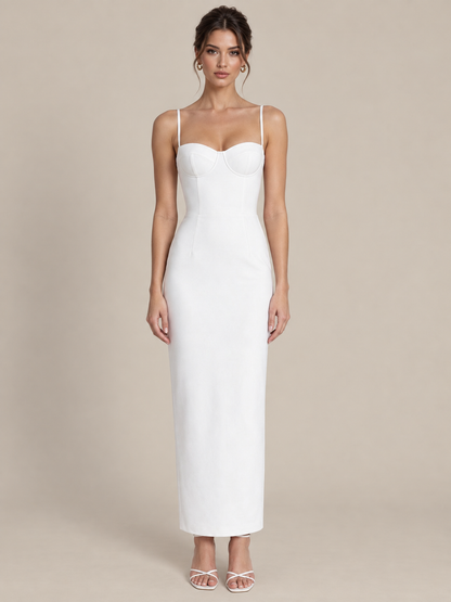 Chloé - Robe de soirée bustier blanche
