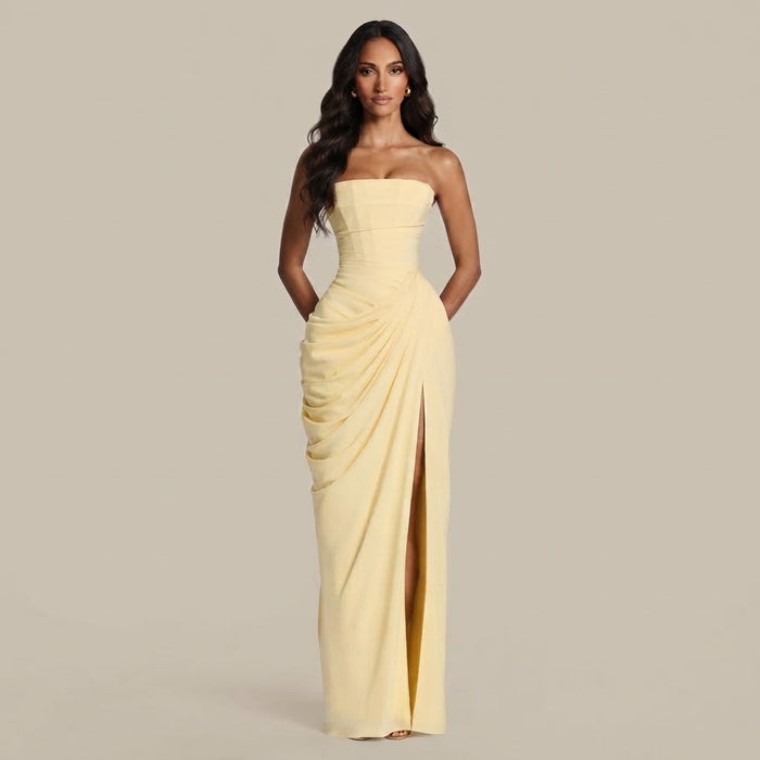 Jasmine - Robe longue glamour fendue